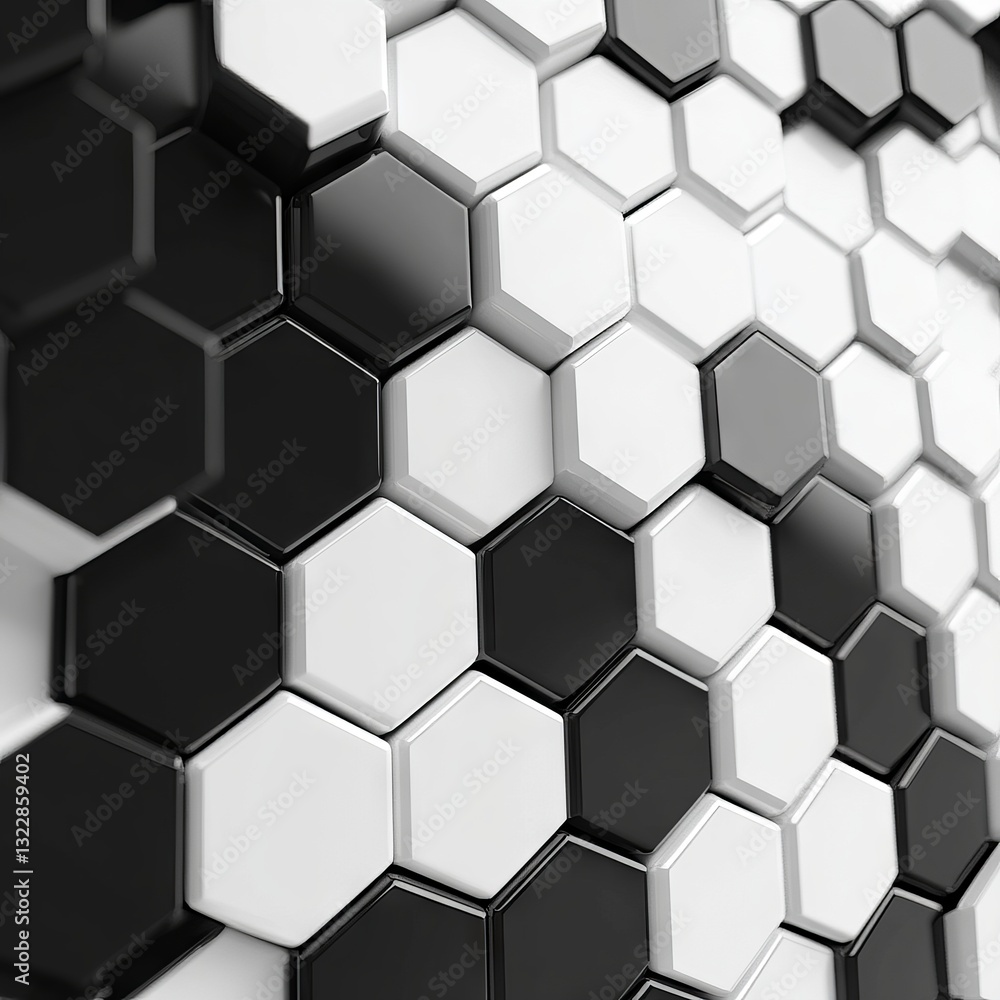 Black and White Hexagonal Pattern Black and White Hexagonal Pattern