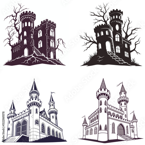 Enchanted Fortress Silhouettes.