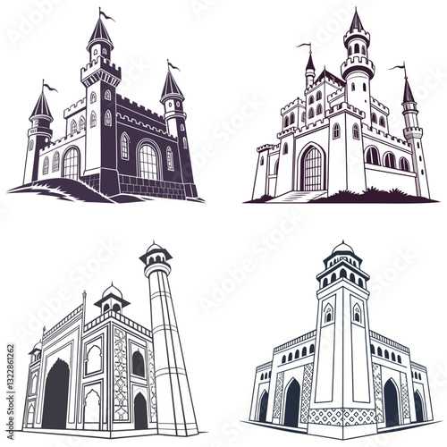 Enchanted Fortress Silhouettes.