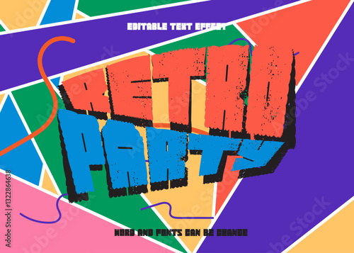 retro style text effect, grunge text style, 80s, 90s