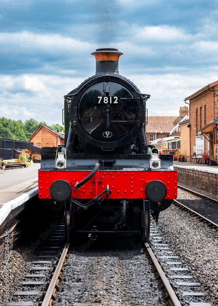 Obraz premium old steam train in the countryside