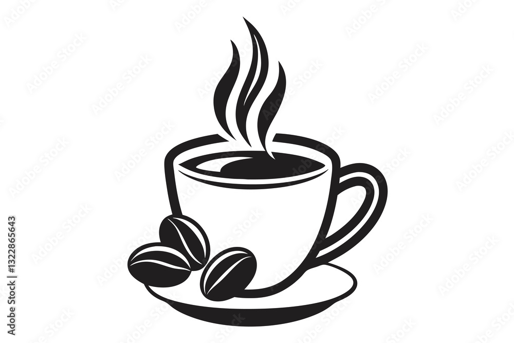 Fototapeta premium Coffee cup vector logo design template. Vector coffee shop labels. vector illustration design 