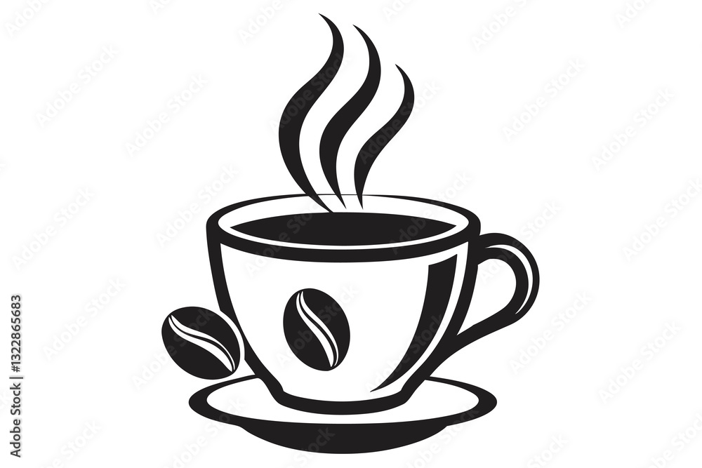 Coffee cup vector logo design template. Vector coffee shop labels. vector illustration design Coffee cup vector logo design template. Vector coffee shop labels. vector illustration design