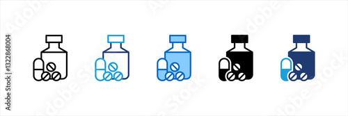 Vitamins Multi Style Icon Set
