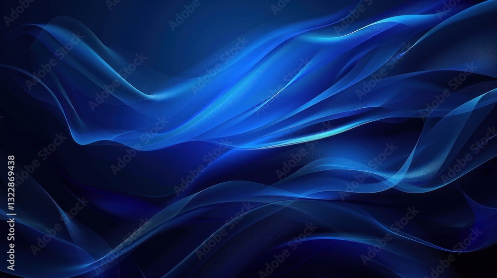 Abstract blue waves flowing gracefully in a serene background Abstract blue waves flowing gracefully in a serene background