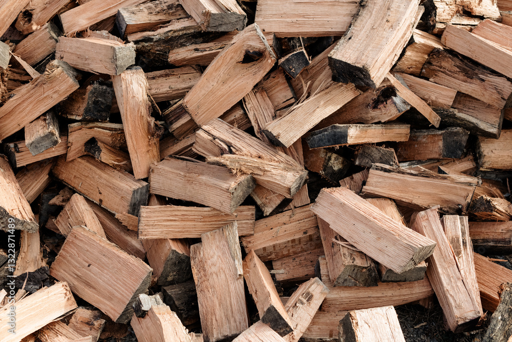 Split firewood for a fireplace Split firewood for a fireplace