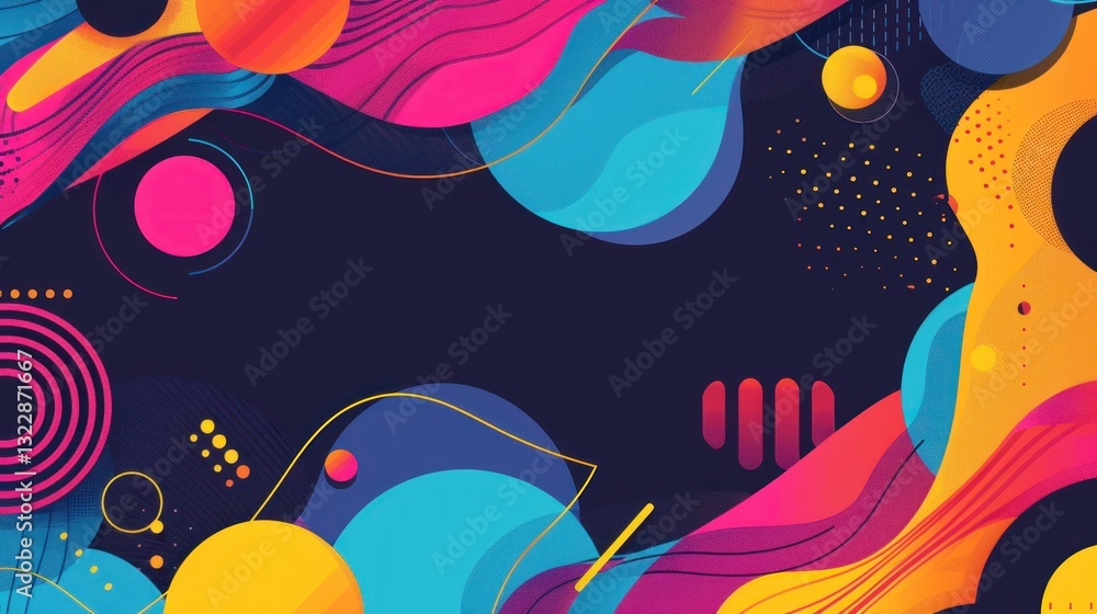 Colorful Abstract Background with Dynamic Shapes and Patterns Colorful Abstract Background with Dynamic Shapes and Patterns
