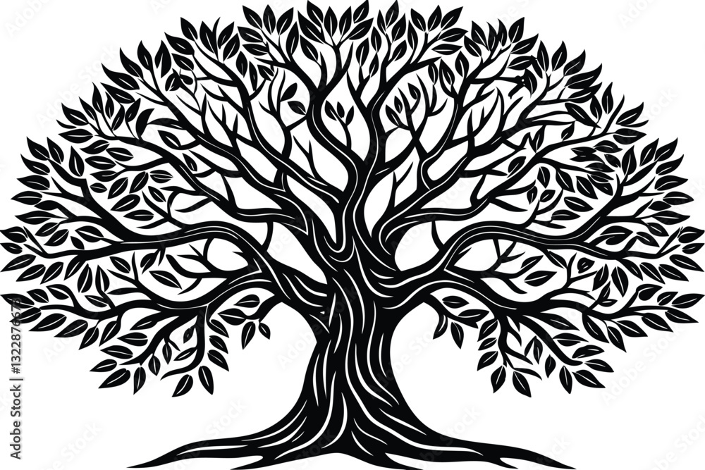 Obraz premium Tree silhouette vector style with a white background