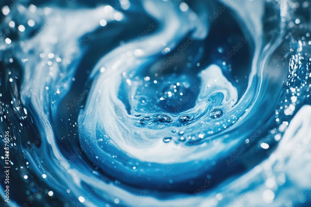 Abstract Swirling Blue and White Liquid Macro Photography Artistic Background Texture Abstract Swirling Blue and White Liquid Macro Photography Artistic Background Texture