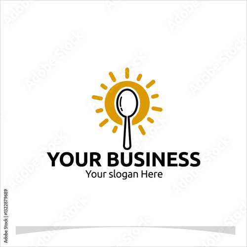 Wallpaper Mural A cheerful logo for showcasing a simple spoon icon with rays of sunlight radiating from it for your business Torontodigital.ca