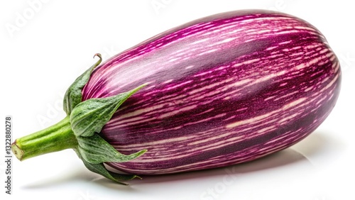Wallpaper Mural Macro Photography Striped Eggplant, Close-up Isolated White Background Vegetable Image Torontodigital.ca
