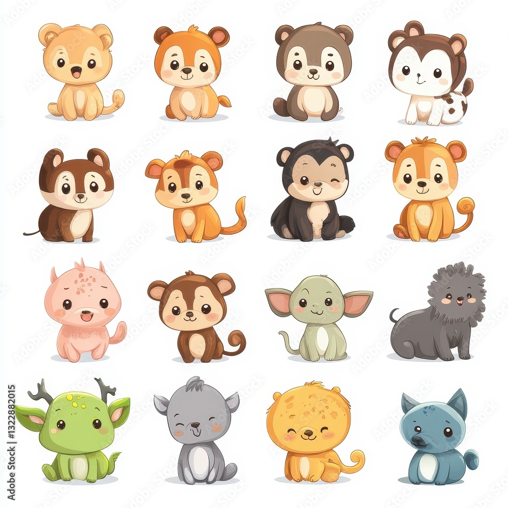 Cute Cartoon Animals Collection for Children Illustrations Cute Cartoon Animals Collection for Children Illustrations