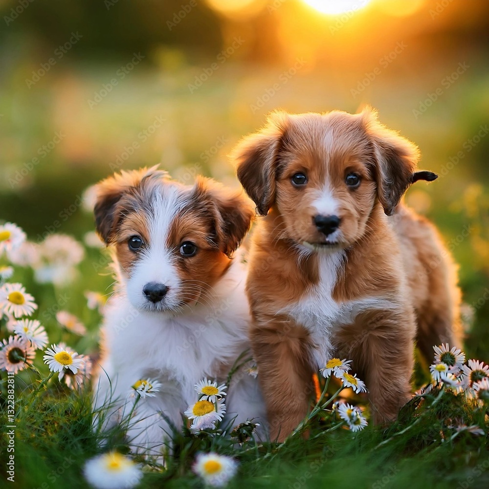 子犬と春 子犬と春