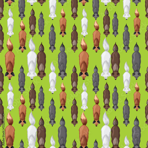 Colorful Animal Pattern on Green Background