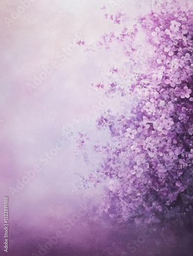 Elegant floral composition with delicate purple flowers artistic background enhancing soft lighting