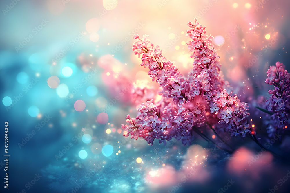 Enchanting lilac blossoms bathed in soft, ethereal light, creating a dreamy, romantic atmosphere. Perfect for spring, romance, or nature-themed designs. Enchanting lilac blossoms bathed in soft, ethereal light, creating a dreamy, romantic atmosphere. Perfect for spring, romance, or nature-themed designs.