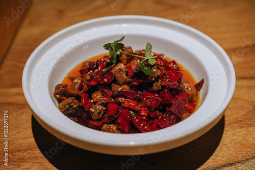 Obraz na płótnie Cold rabbit is a famous cold dish in Sichuan cuisine. It is made from rabbit meat, which is marinated in a mixture of spices and sauces and then boided. w salonie