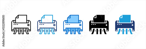Shredder Multi Style Icon Set