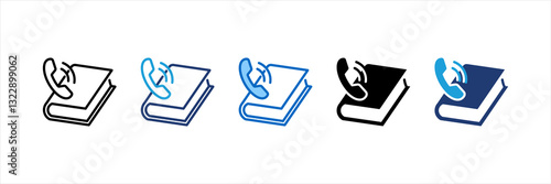 Phone Book Multi Style Icon Set