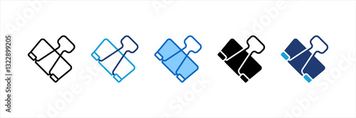 Binder Clip Multi Style Icon Set