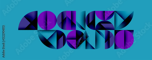 Abstract geometric pattern with intersecting circles and triangles in gradients. The high-contrast composition creates depth and a dynamic, modern aesthetic
