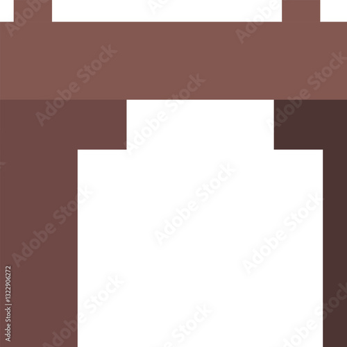 Wooden bridge over river vector illustration