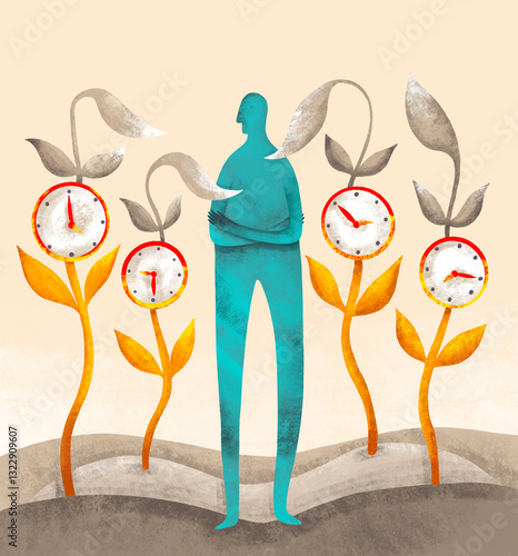 Symbolic representation of time growth in abstract art