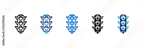 Traffic Light Multi Style Icon Set
