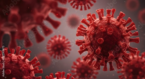 red blood cells flowing through vein, red blood cells, Microscopic view of cancer cells, symbolizing car t-cell therapy targeting tumors.