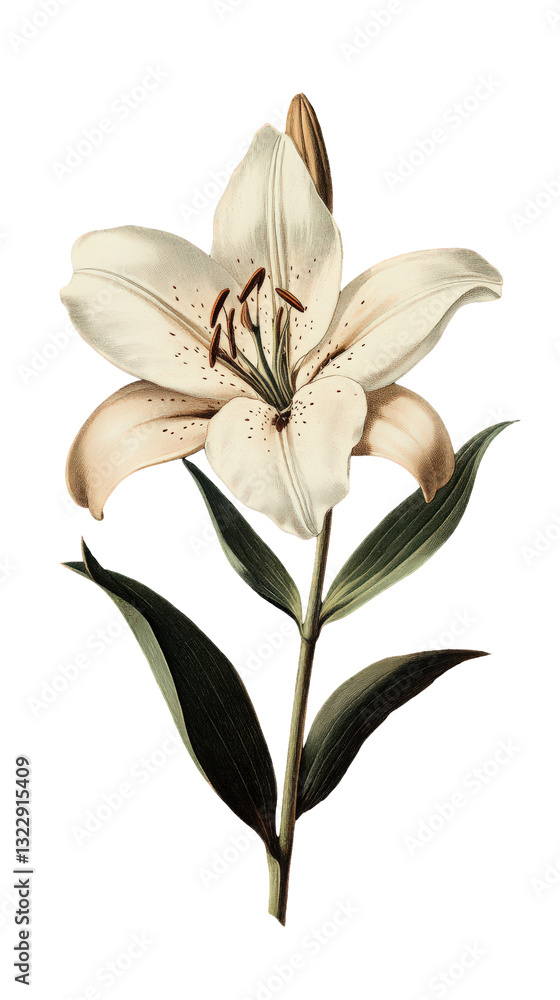 Fototapeta premium illustration of a lily on a transparent background