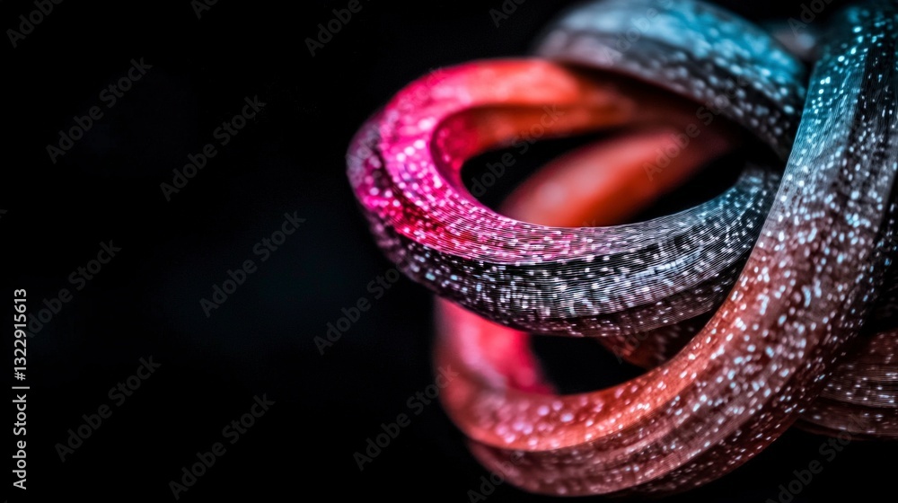 Obraz premium Abstract 3D Torus Swirling Gradient Fluid Movement High Resolution Image
