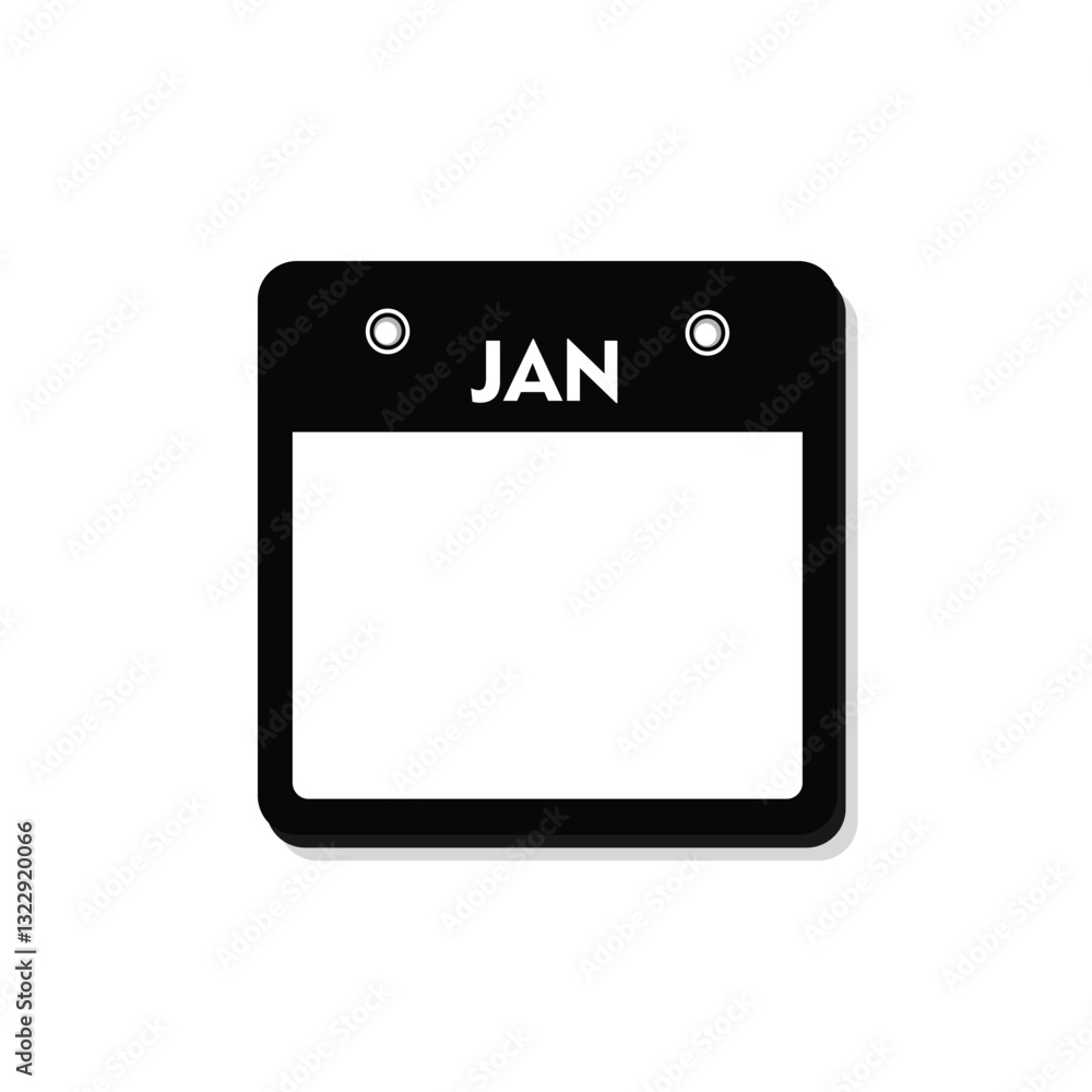 calender icon, january icon with white background calender icon, january icon with white background