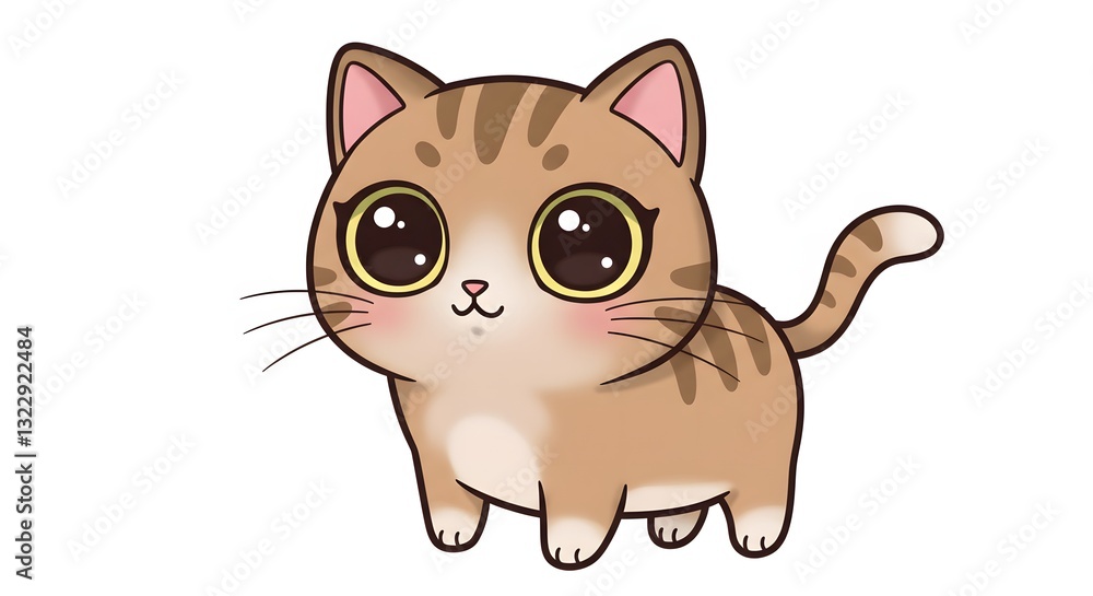 Cute Round-Eyed Cartoon Cat Cute Round-Eyed Cartoon Cat