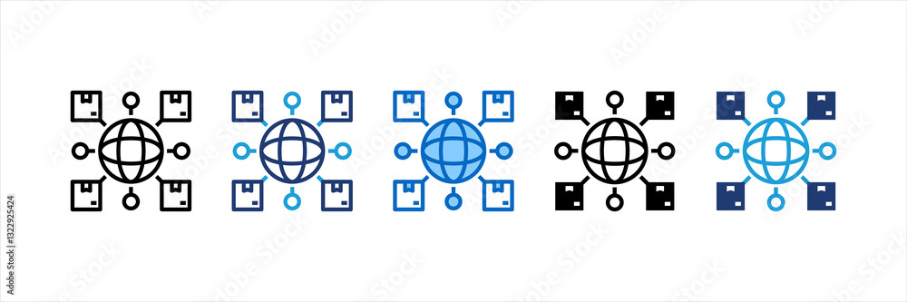 Distribution Network Multi Style Icon Set Distribution Network Multi Style Icon Set