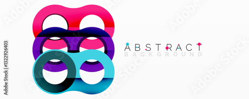 Abstract composition with intertwined circular and tubular forms creating fluid structure with gradients, depth, and sharp contrasts