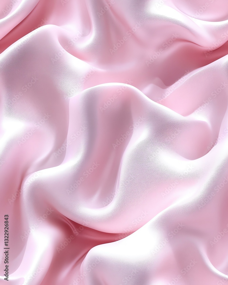 Obraz premium Soft Luxury 3D Pastel Seamless Patterns Smooth pink satin fabric texture close-up.