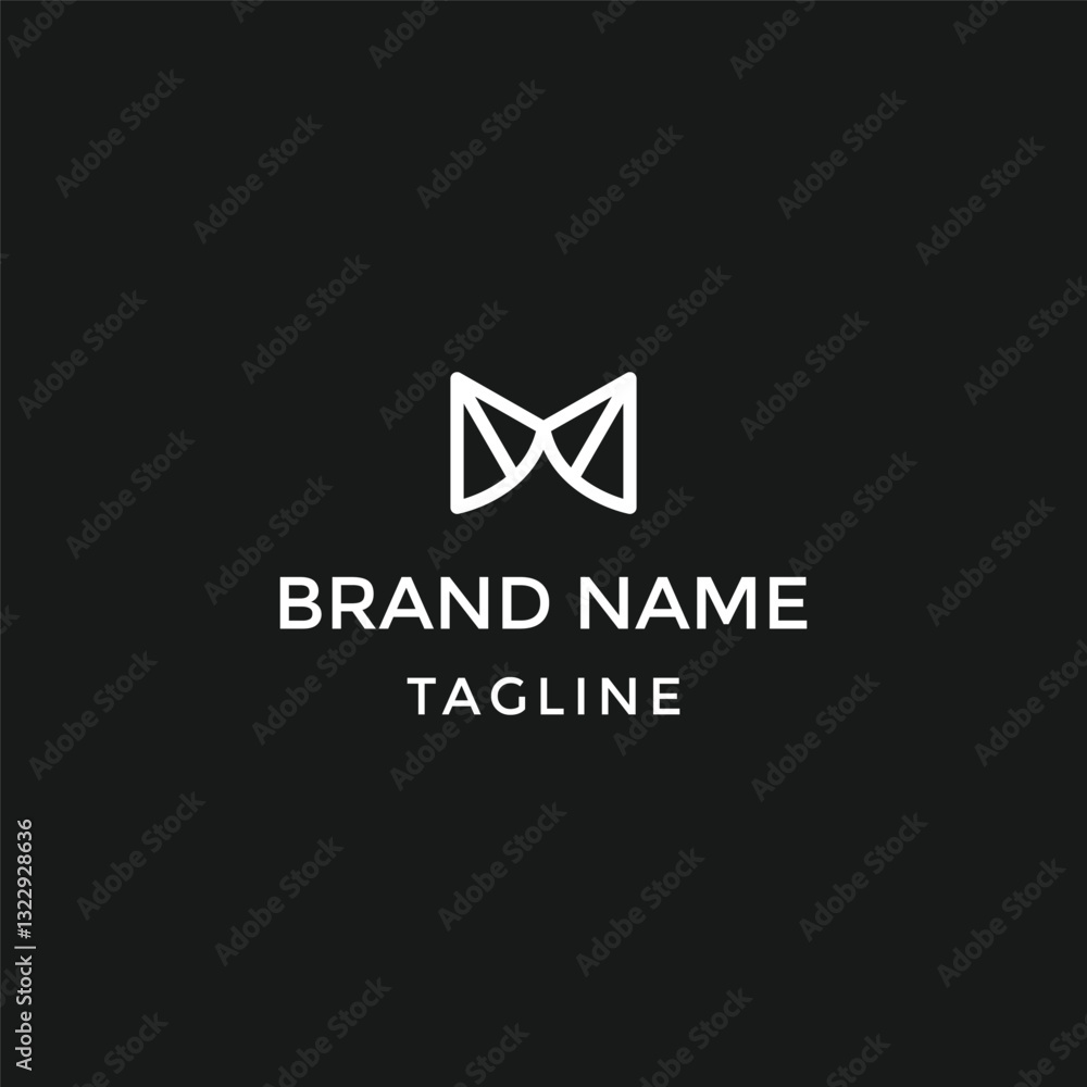 Naklejka premium initial letter M with diamond line logo