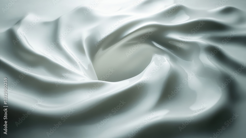 Obraz premium A high-speed photograph of a single droplet impacting a calm surface, sending delicate ripples outward. The scene is captured in extreme close-up, showing the fluid dynamics in exquisite detail