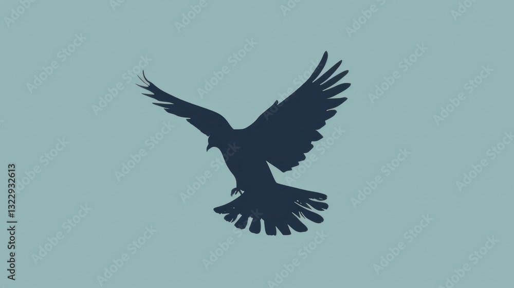 Fototapeta premium A simple vector design of a bird in flight.