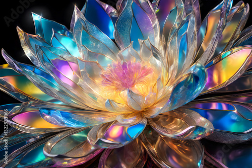 abstract colorful glass flower