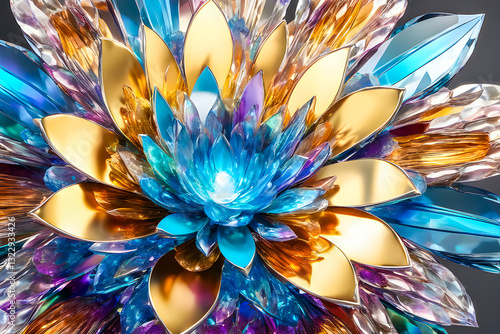 abstract colorful glass flower