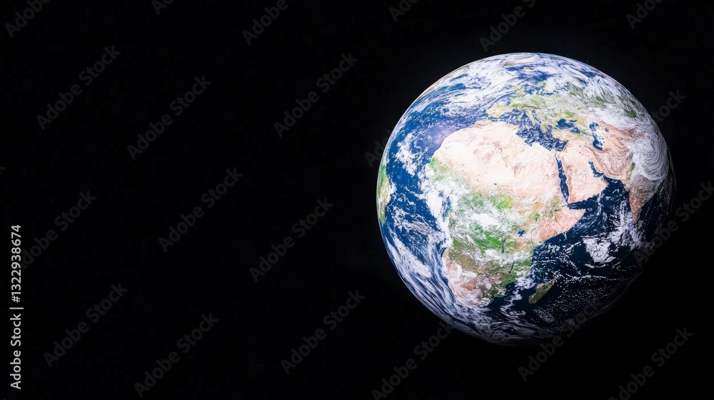 Fototapeta premium Stunning High Resolution Earth Globe Image Panoramic View Space Background Detailed Con