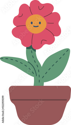 Flower in pot plush toy