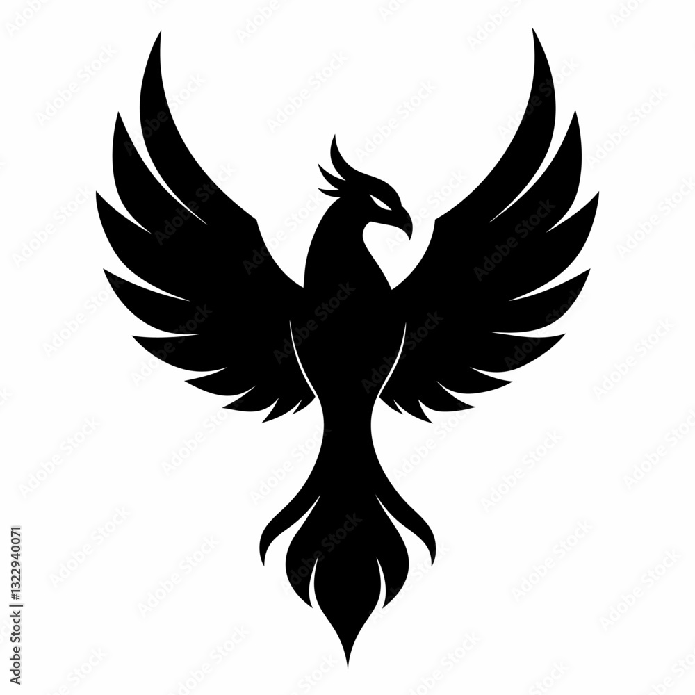 Fototapeta premium Phoenix Silhouette Design Vector Illustration Design 