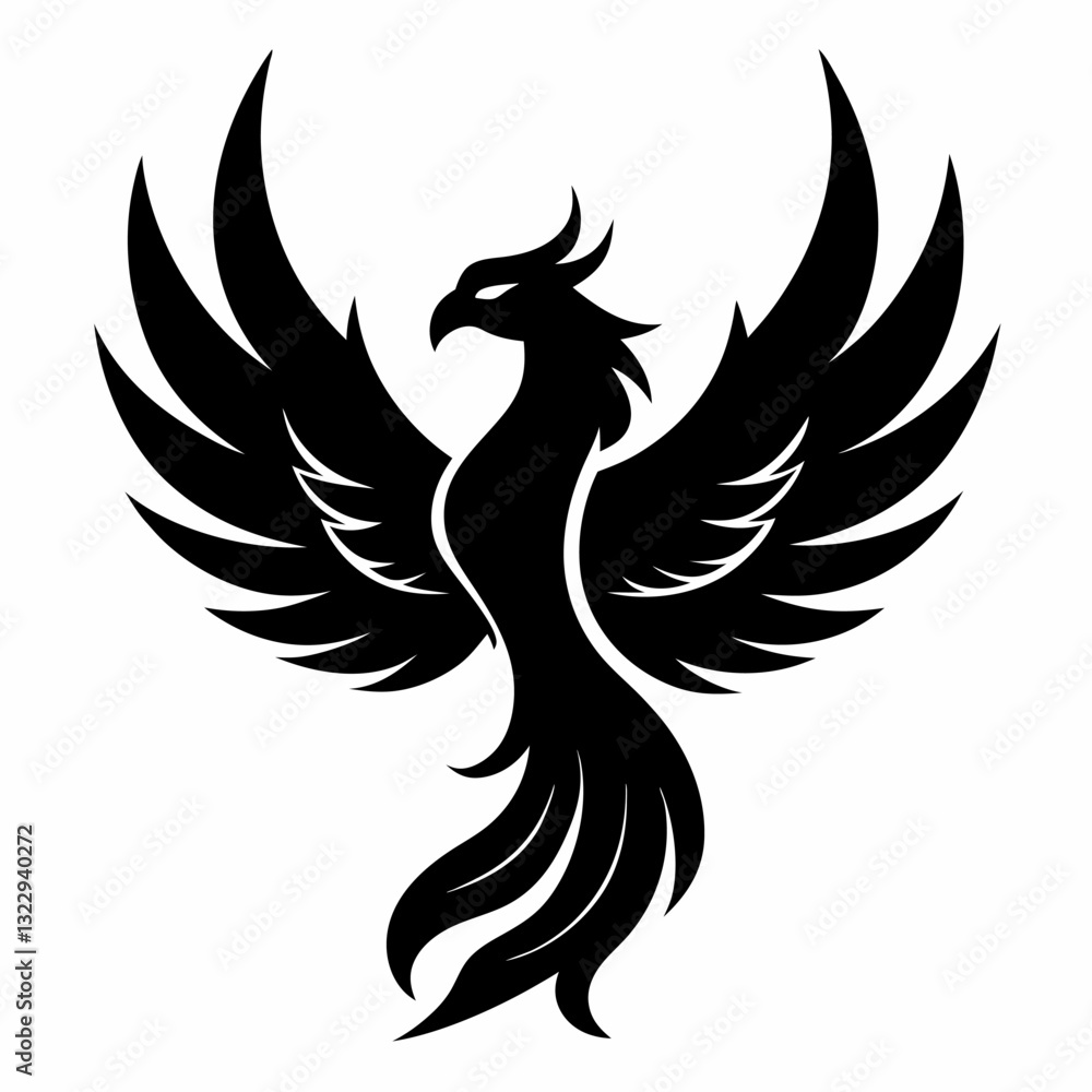 Phoenix Silhouette Design Vector Illustration Design Phoenix Silhouette Design Vector Illustration Design