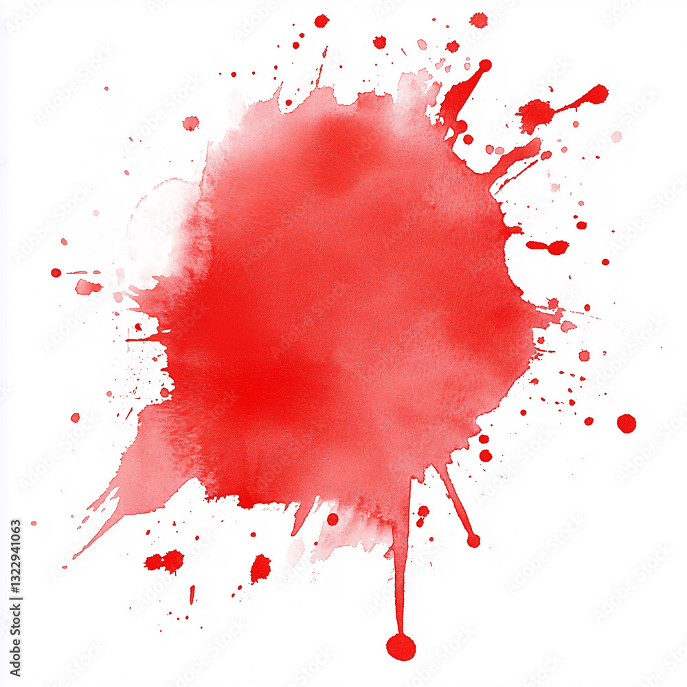Fototapeta premium red watercolor blob on white background