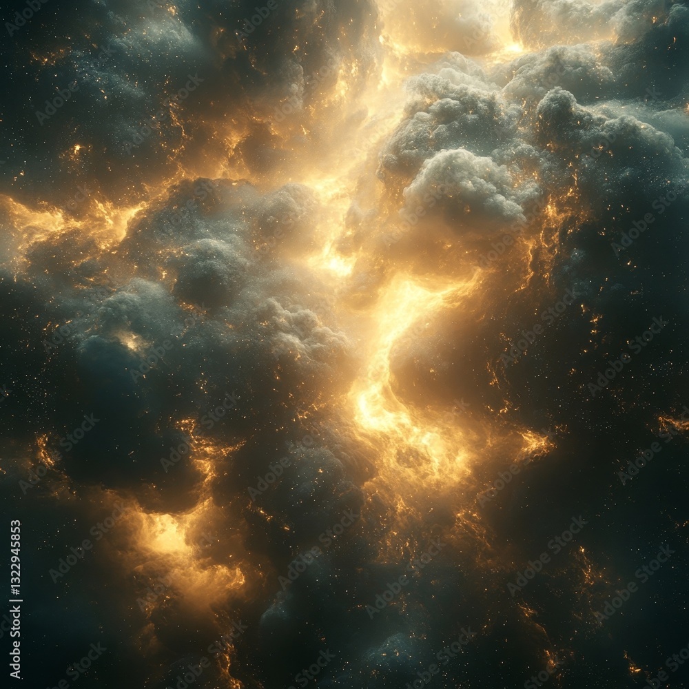 Fototapeta premium Celestial Nebulae: A Cosmic Dance of Light and Shadow