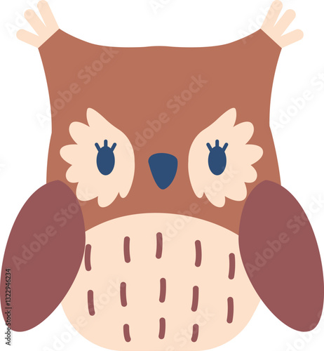 Owl bird plush toy vector illustration