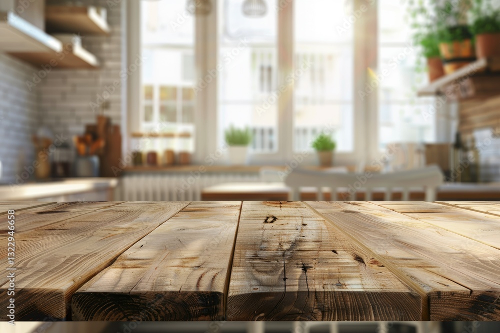 clear pixel image of Wood table top on blur kitchen room and window background clear pixel image of Wood table top on blur kitchen room and window background