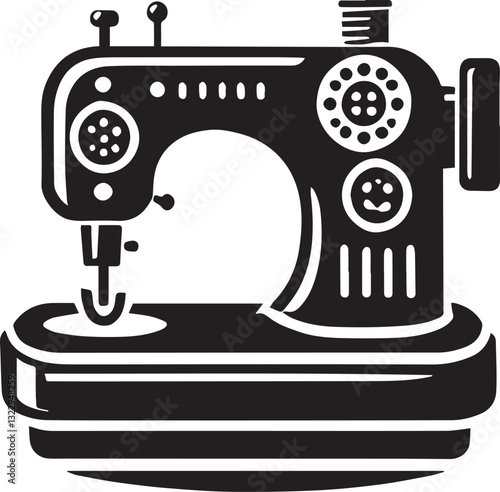 sewing machine and needle silhouette vector, sewing machine and needle vector illustration, sewing machine and needle logo vector, sewing machine and needle silhouette vector black and white